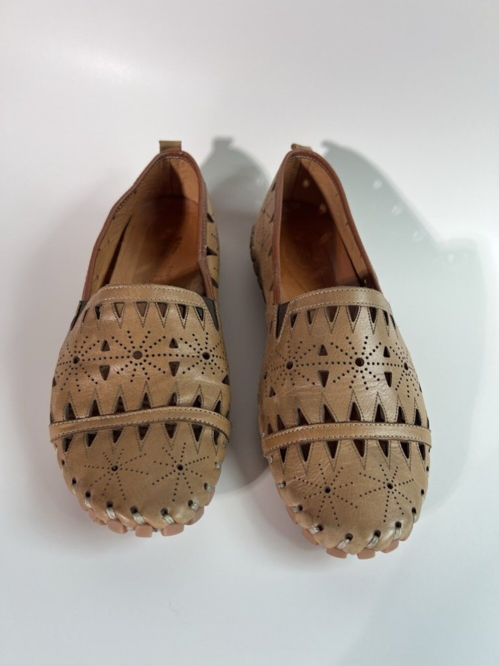 Spring Step Fusaro Flats Loafers Slip On Leather Shoes Brown Made Turkey Sz 40 - Picture 11 of 14